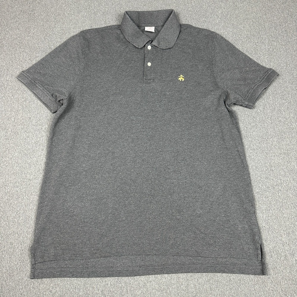 Brooks Brothers Polo Shirt Mens XXL Gray Original Fit Pique Cotton Golden Fleece